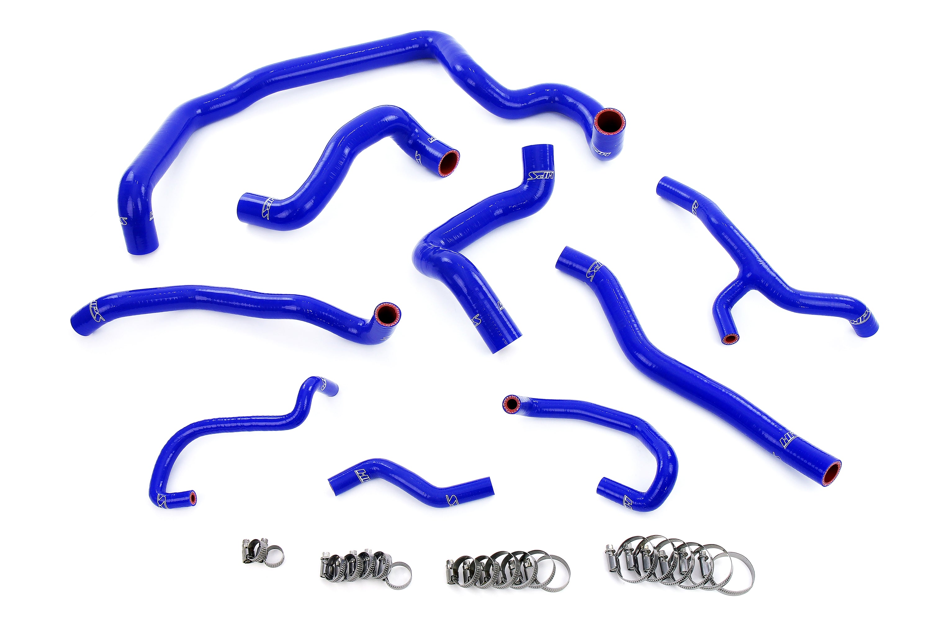 HPS Performance Hps Silicone Radiator, Heater, Water Pump, And Expansion Tank Coolant Hose Kit 57 1997 Blue Blue - 57-1997-BLUE