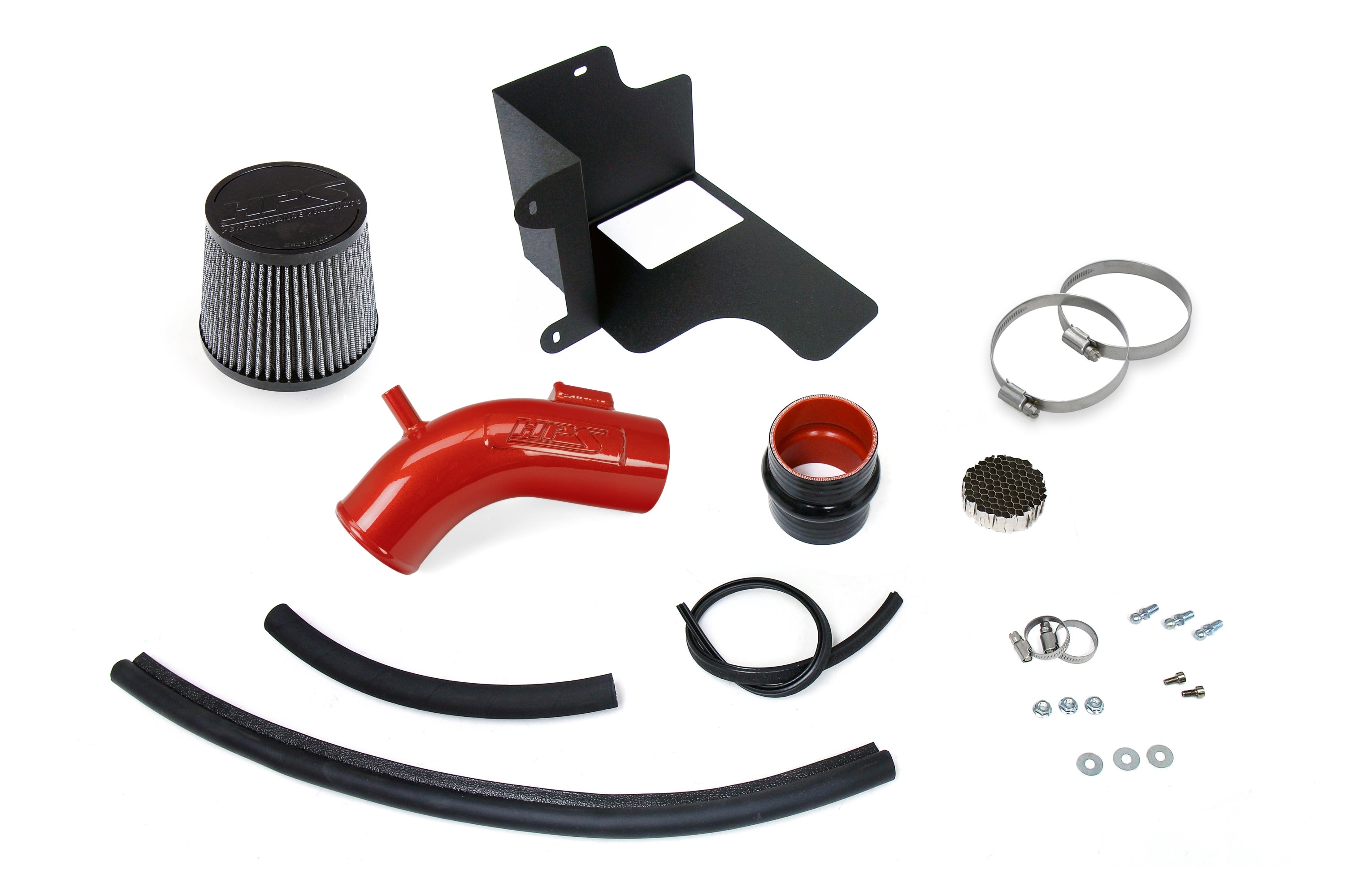 HPS Performance Air Intake Kit With Heat Shield 827-798R Red - 827-798R