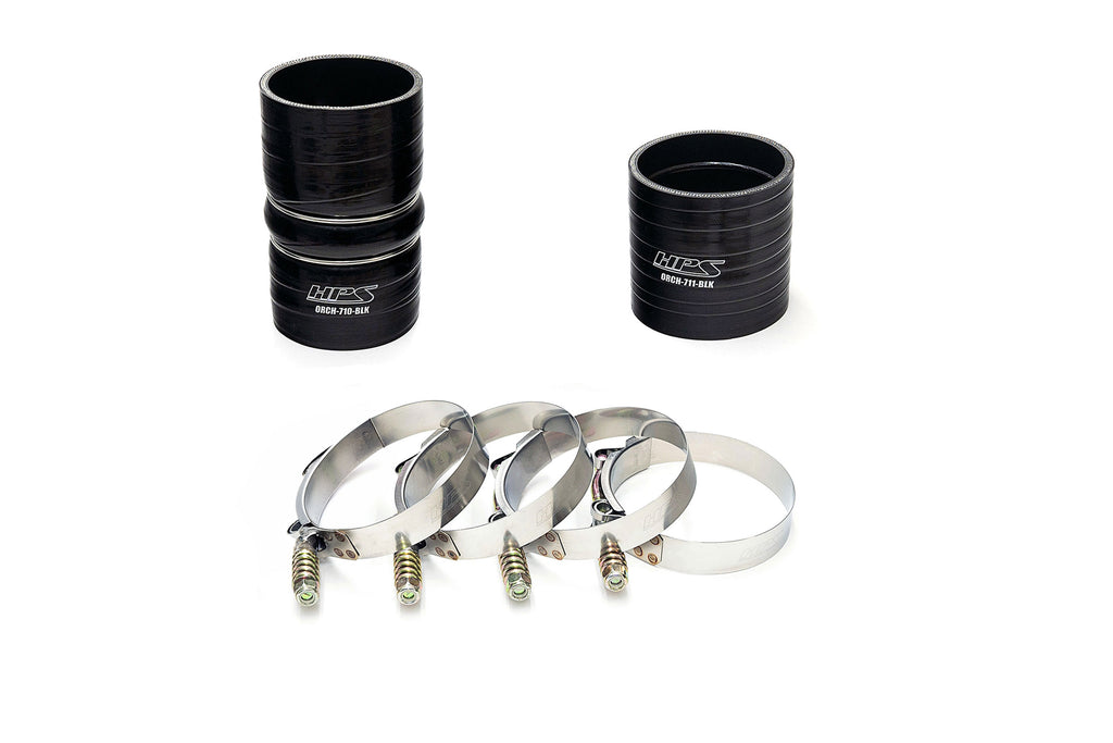 HPS Performance Cold Side Charge Pipe Kit with Black Boots 17-174R Red - 17-174R