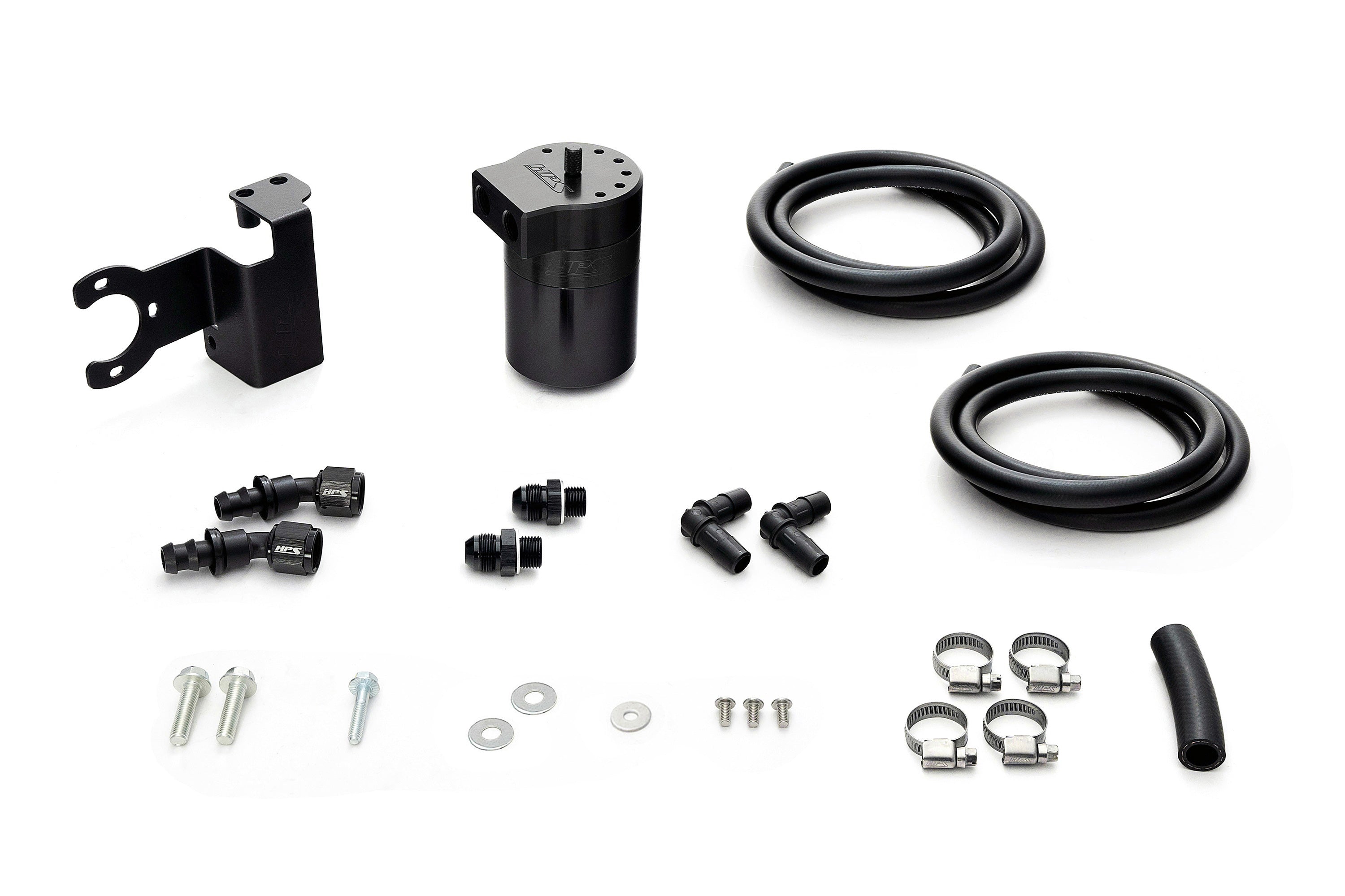 HPS Performance Oil Catch Can Kit 860-003WB, Black - 860-003WB