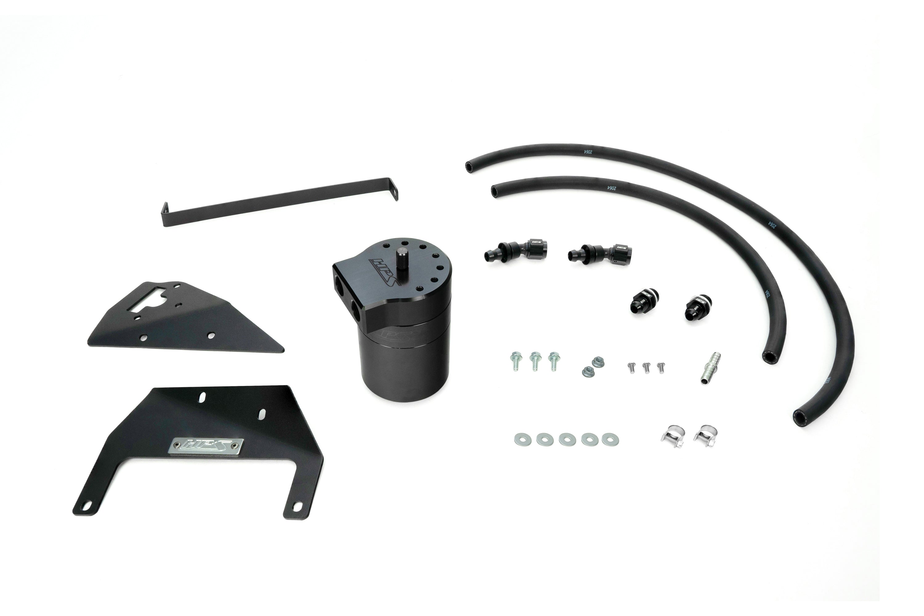 HPS Performance Oil Catch Can Kit 860-017WB, Black - 860-017WB