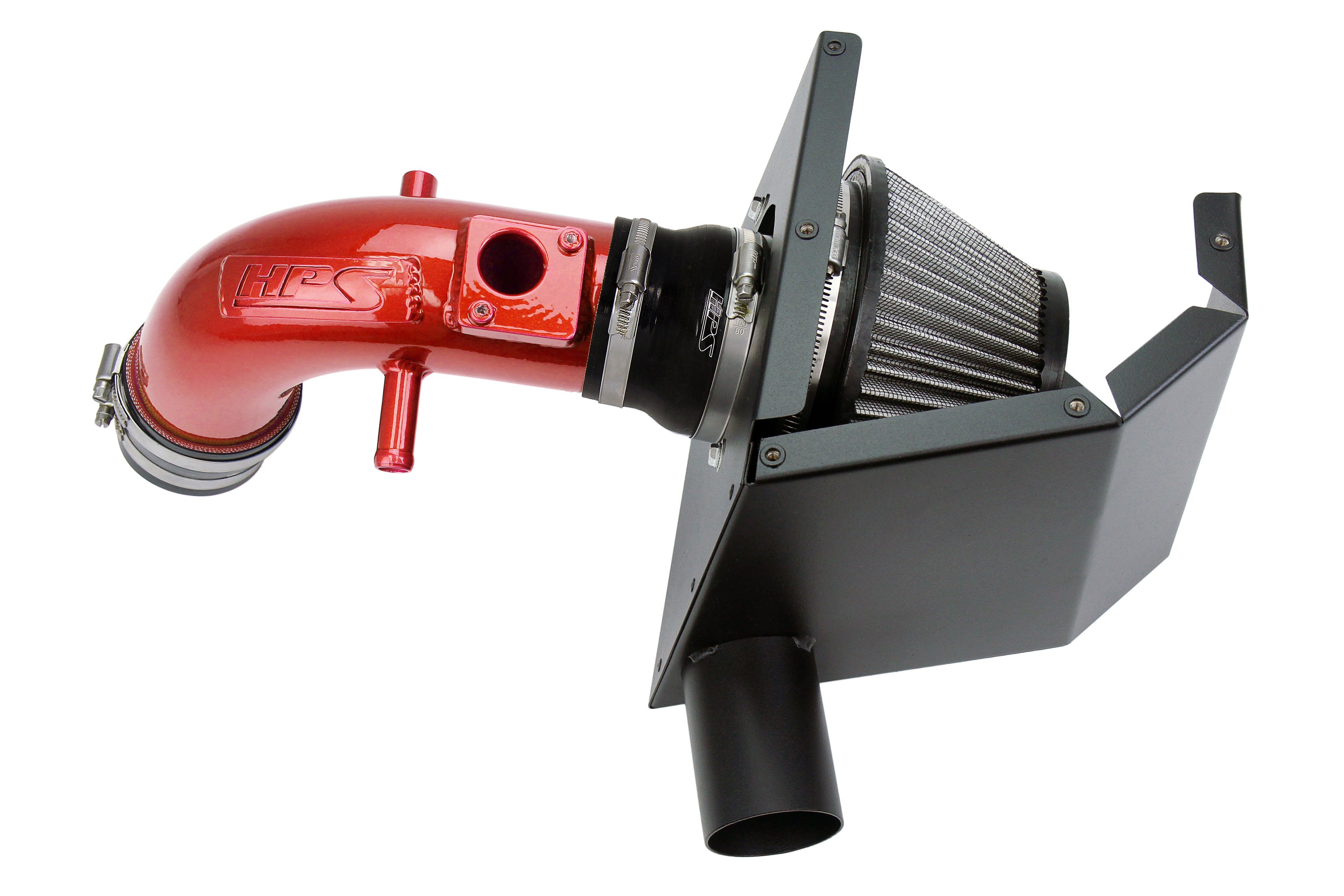 HPS Performance Air Intake Kit With Heat Shield 827-693R Red - 827-693R