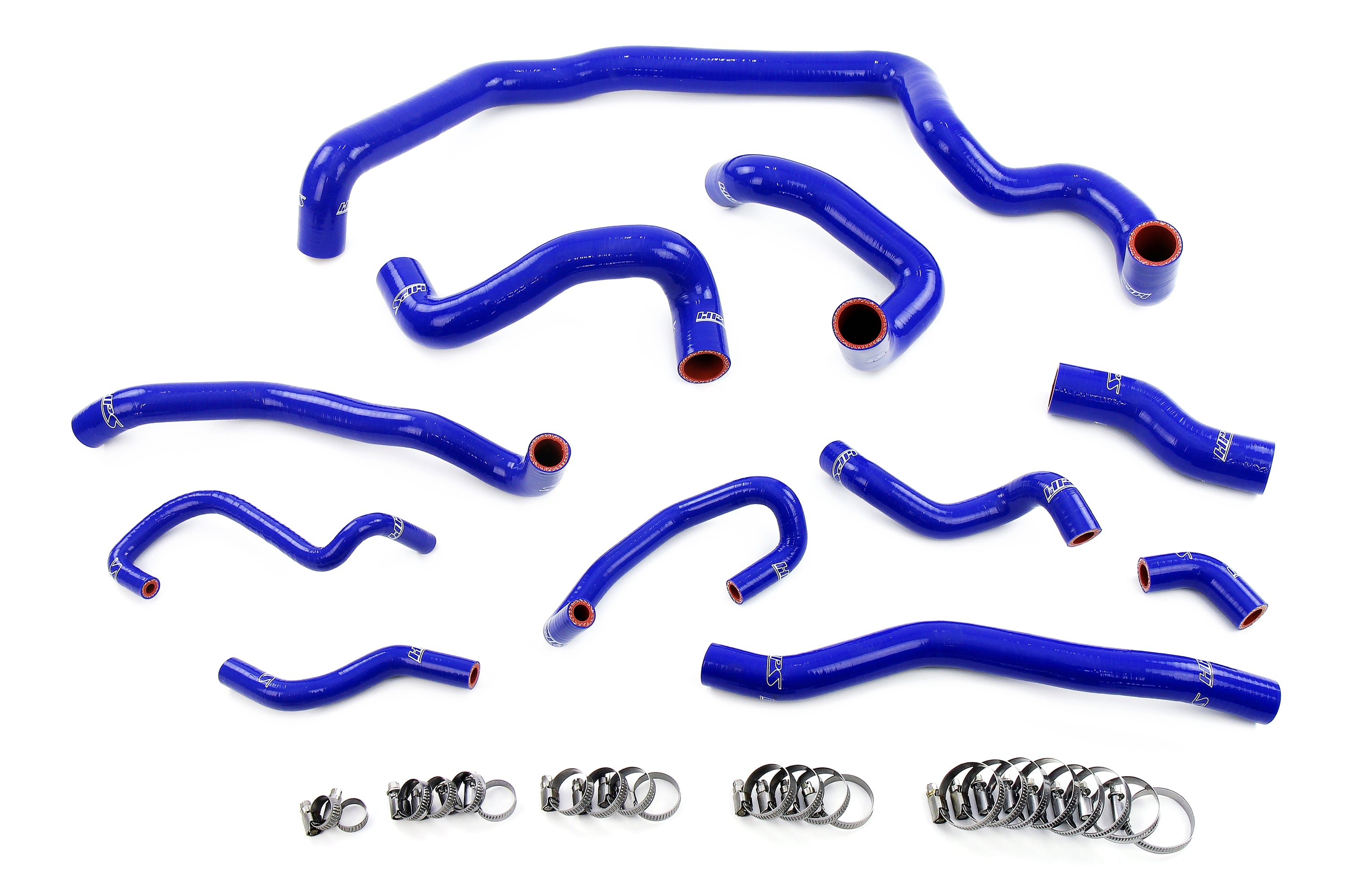 HPS Performance Hps Silicone Radiator, Heater, Water Pump, And Expansion Tank Coolant Hose Kit 57 1995 Blue Blue - 57-1995-BLUE