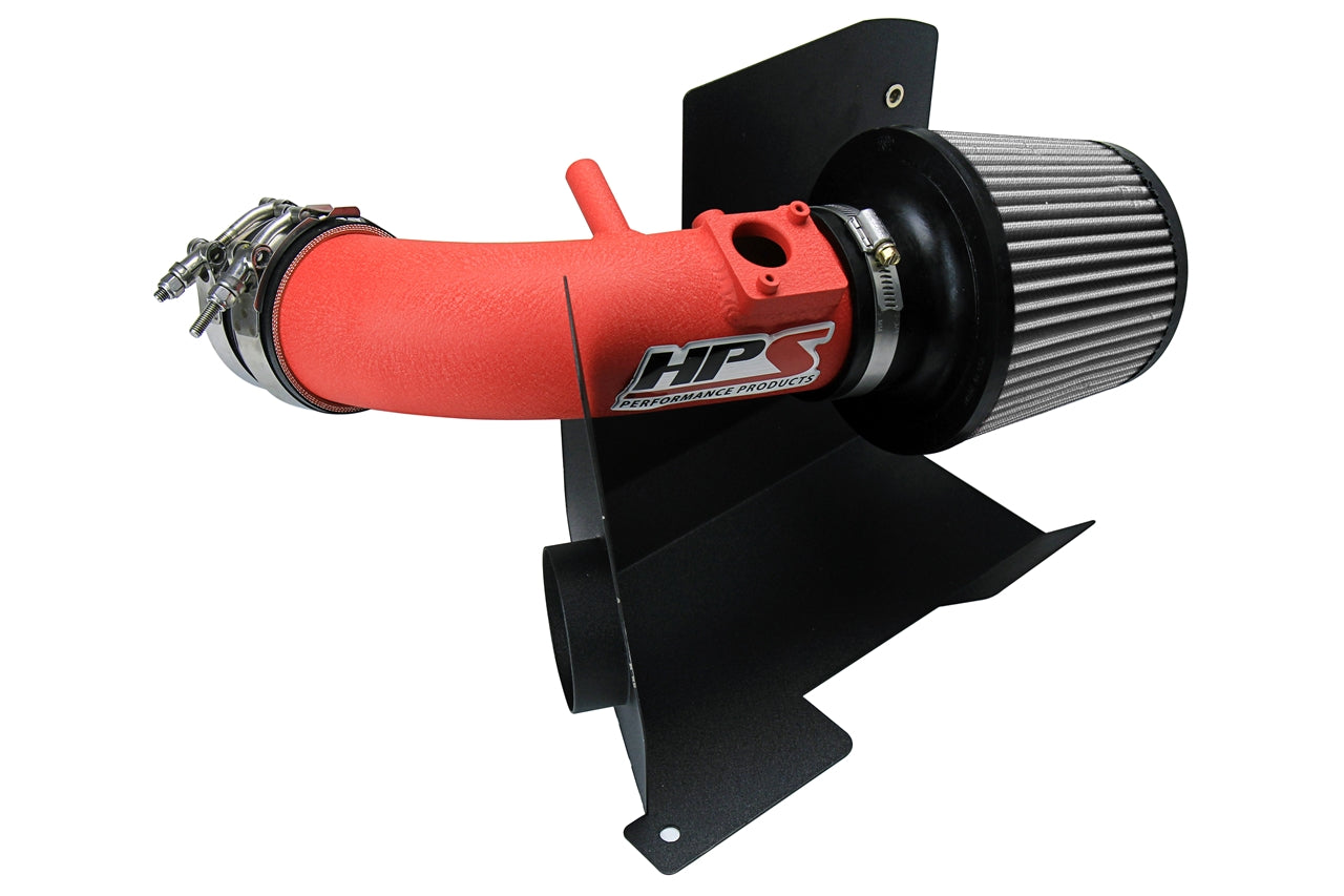 HPS Performance Air Intake Kit With Heat Shield 827-111WR Wrinkle Red - 827-111WR