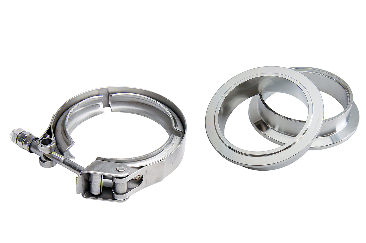 HPS Performance Hps Stainless Steel V Band Clamp Kit With Stainless Steel Flanges For 3 1/2" Od Tubing Vckit Ss 350 - VCKIT-SS-350
