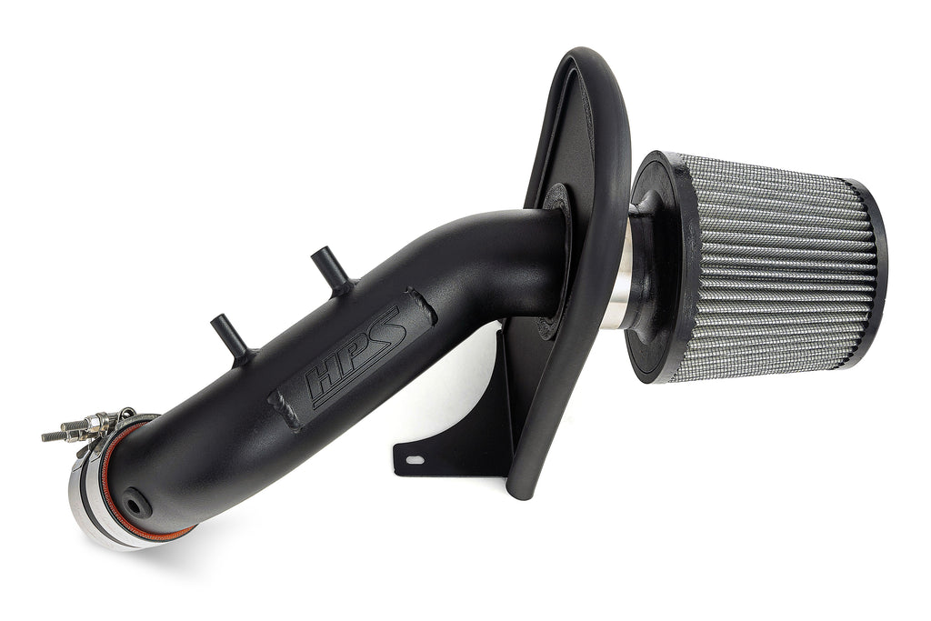 HPS Performance Air Intake Kit With Heat Shield 827-737WB Wrinkle Black - 827-737WB