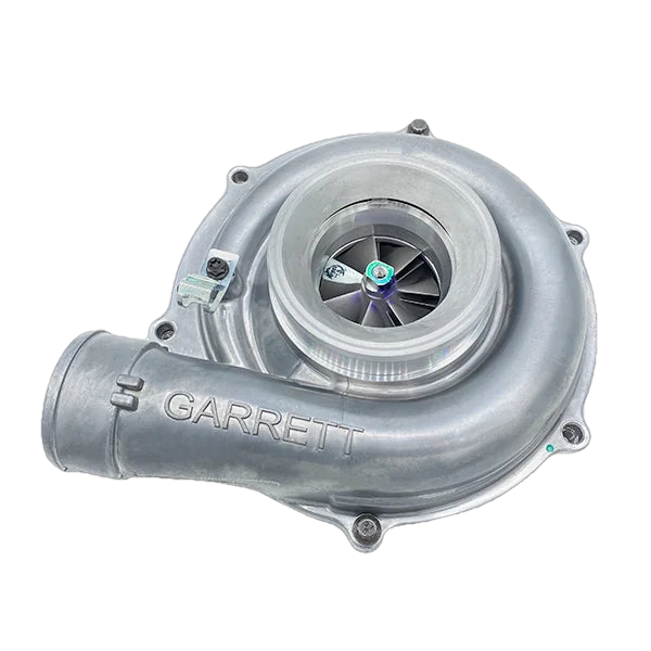 Turbine wheel with 'Garrett' branding on a white background