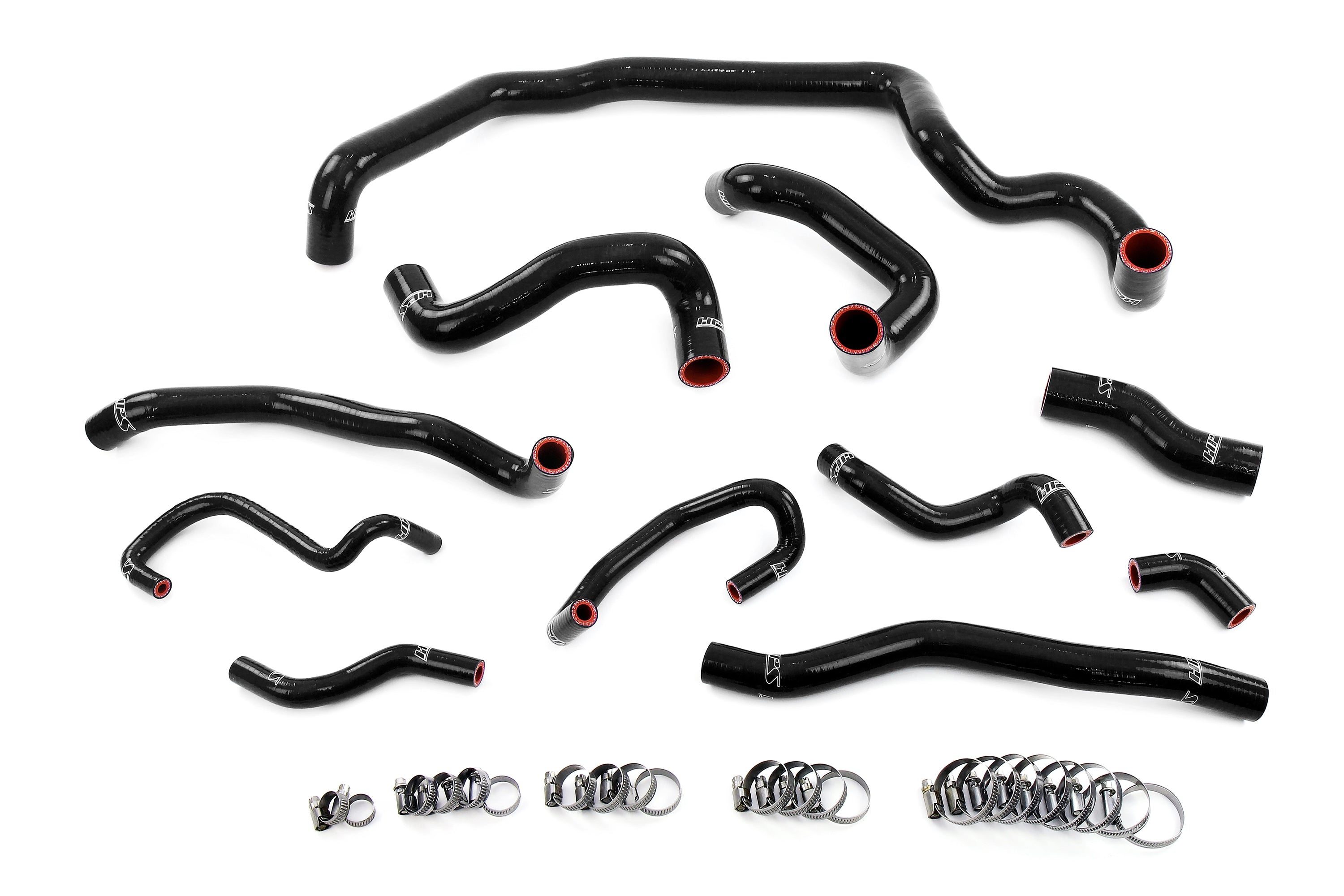 HPS Performance Hps Silicone Radiator, Heater, Water Pump, And Expansion Tank Coolant Hose Kit 57 1995 Blk Black - 57-1995-BLK