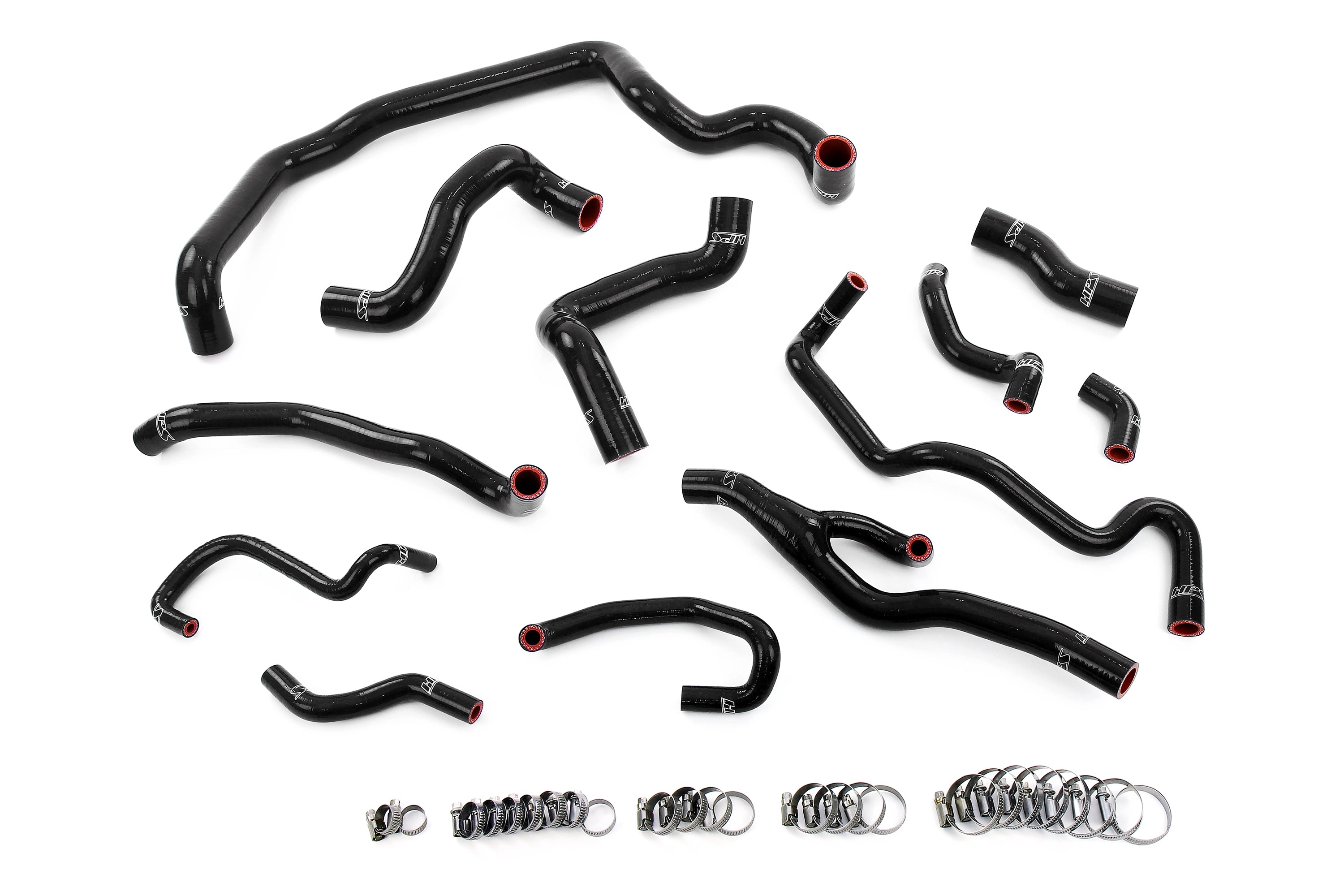 HPS Performance Hps Silicone Radiator, Heater, Water Pump, And Expansion Tank Coolant Hose Kit 57 2000 Blk Black - 57-2000-BLK