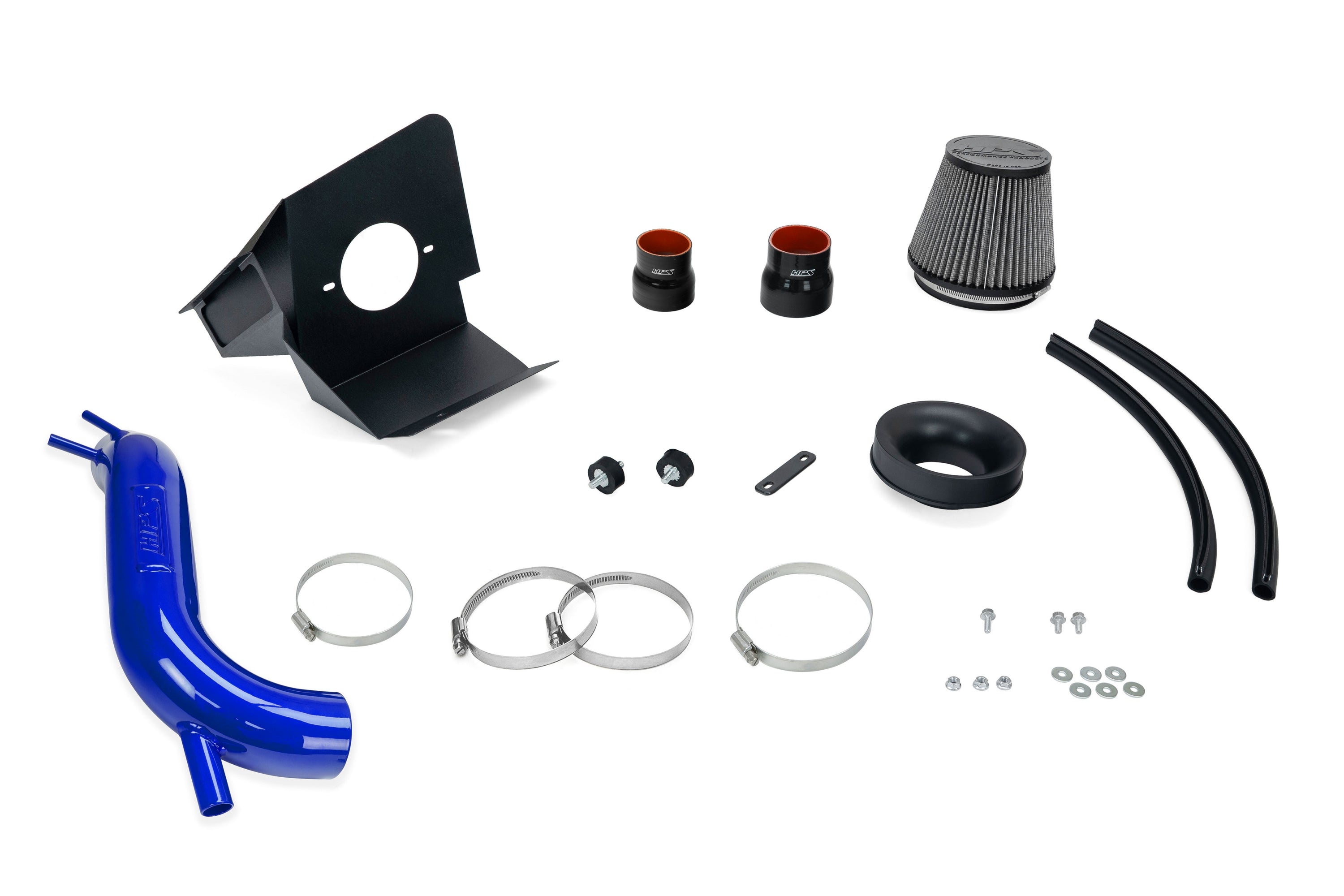 HPS Performance Air Intake Kit With Heat Shield 827-713BL Blue - 827-713BL