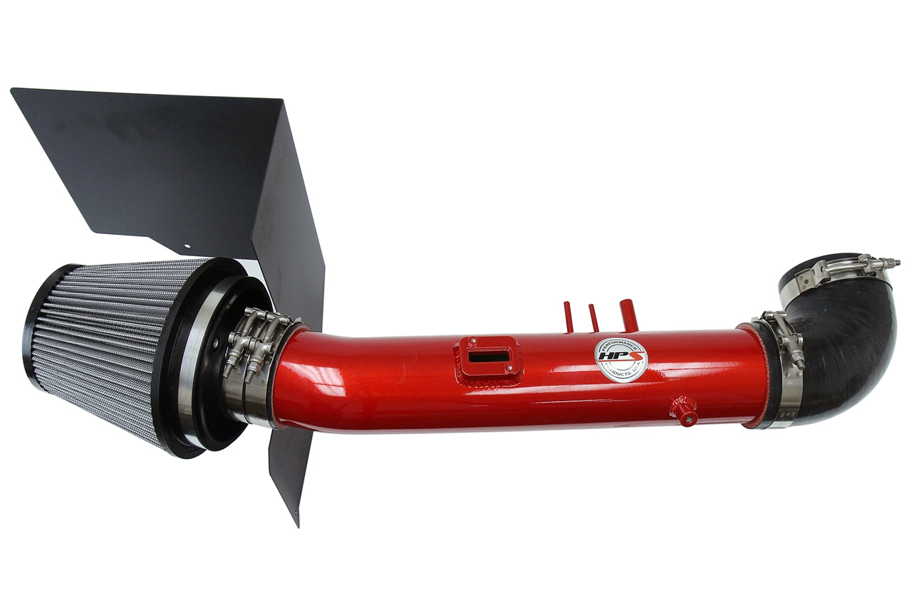 HPS Performance Air Intake Kit With Heat Shield 827-523R Red - 827-523R