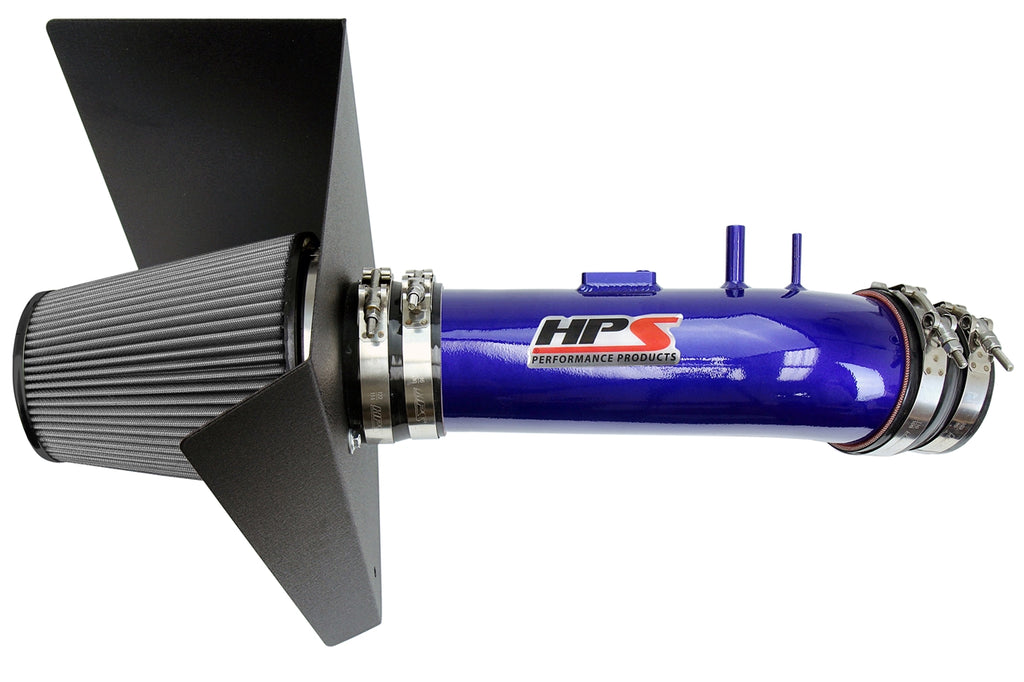HPS Performance Air Intake Kit With Heat Shield 827-630BL Blue - 827-630BL