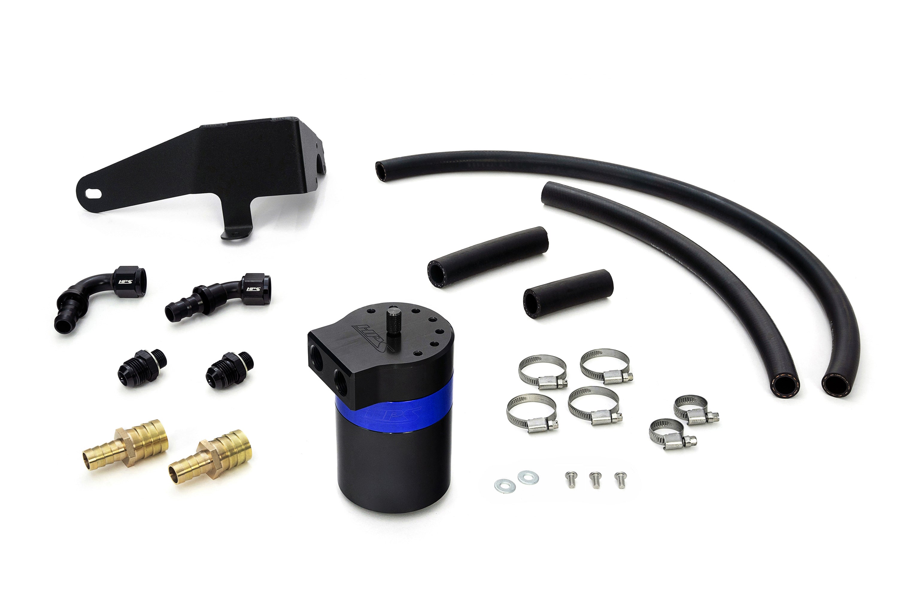 HPS Performance Oil Catch Can Kit 860-009BL, Blue - 860-009BL