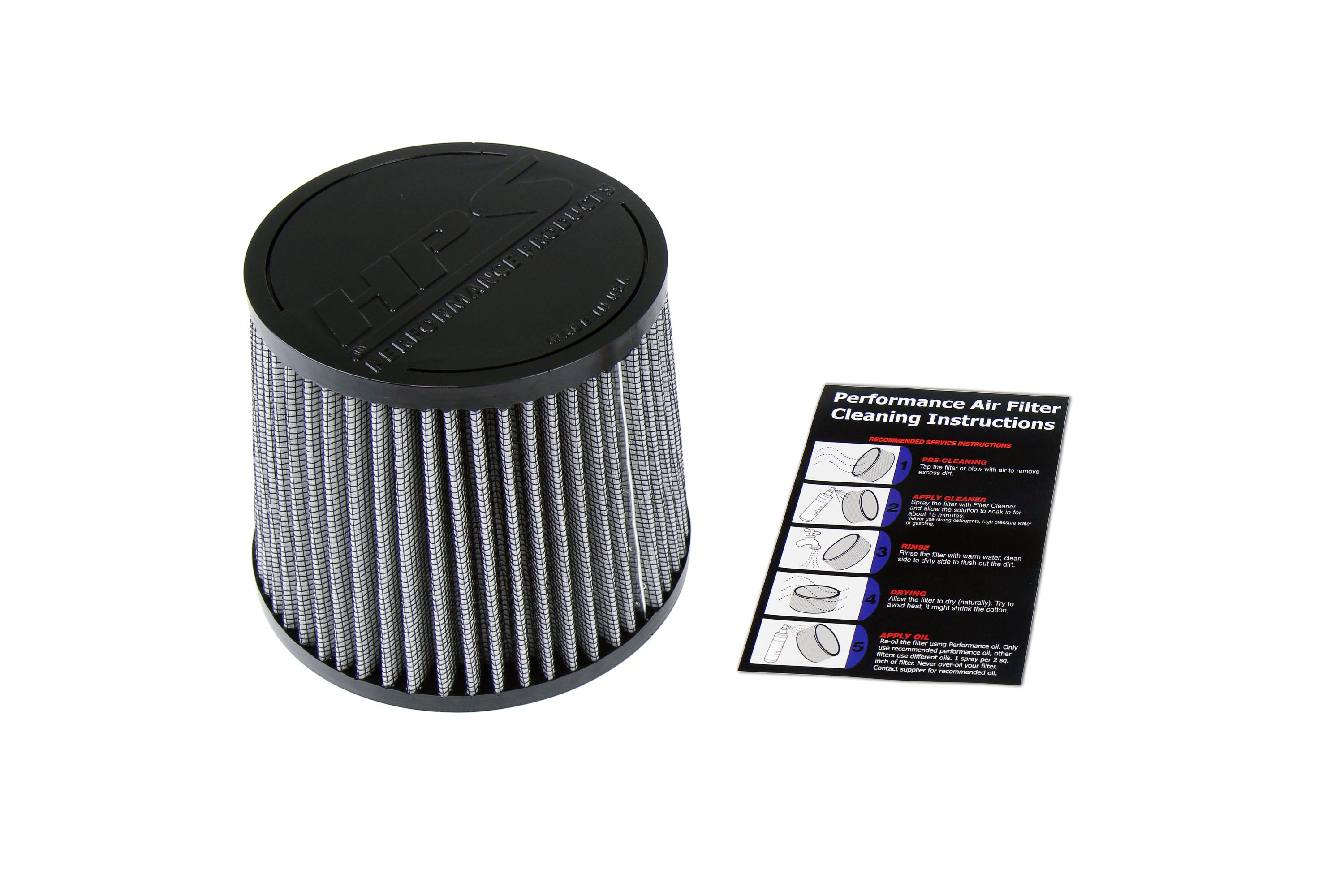 HPS Performance Air Filter 2-1/2" ID, 5" Element Length, 6-1/2" Overall Length, HPS-4274
