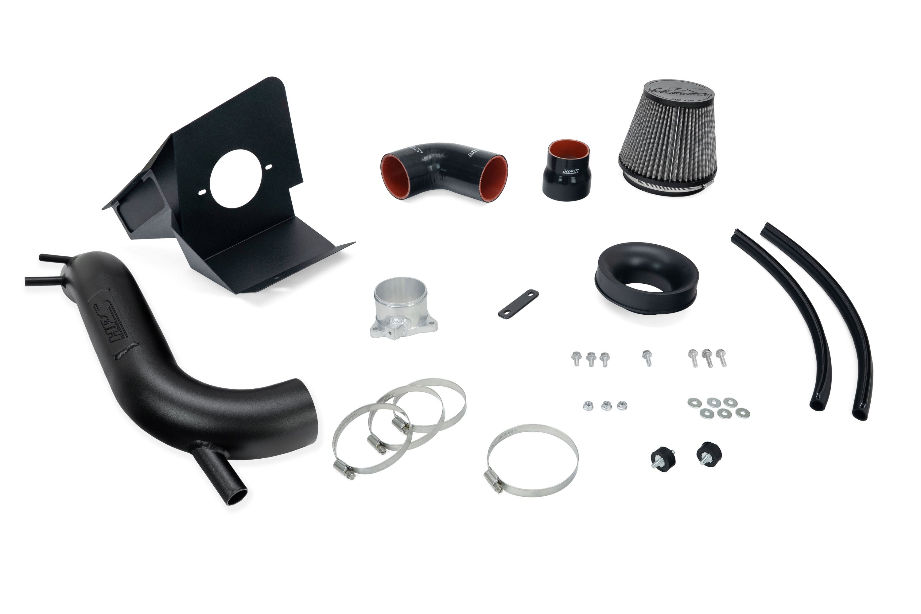 HPS Performance Air Intake Kit With Heat Shield and Turbo Inlet 827-797WB Black - 827-797WB
