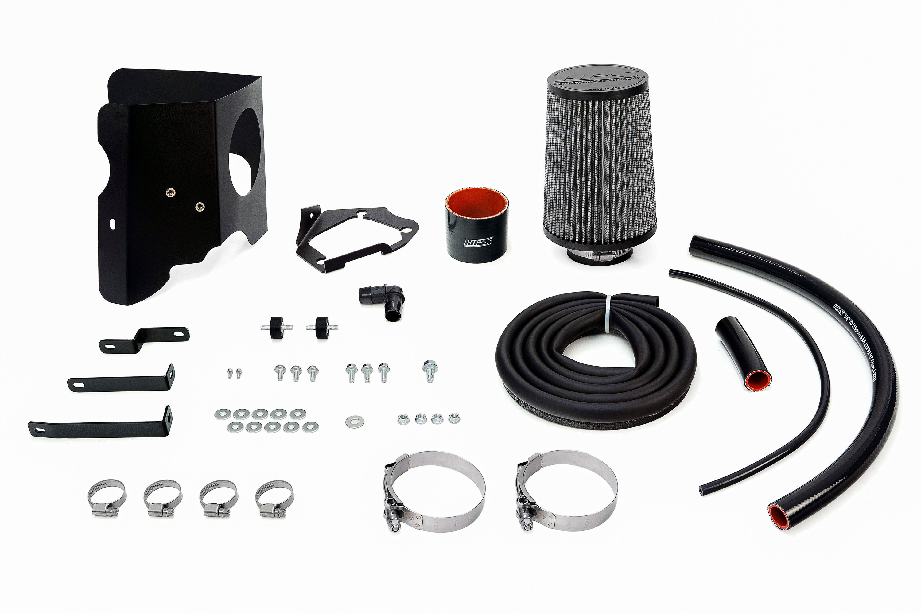 HPS Performance Air Intake Kit With Heat Shield 827-718WB Black - 827-718WB