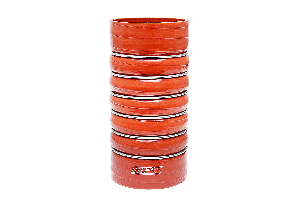 HPS Performance Hps Hot Side Charge Air Cooler Hose 2 1/2" Id, 8" Length Cac 250 L8 Hot Orange - CAC-250-L8-HOT