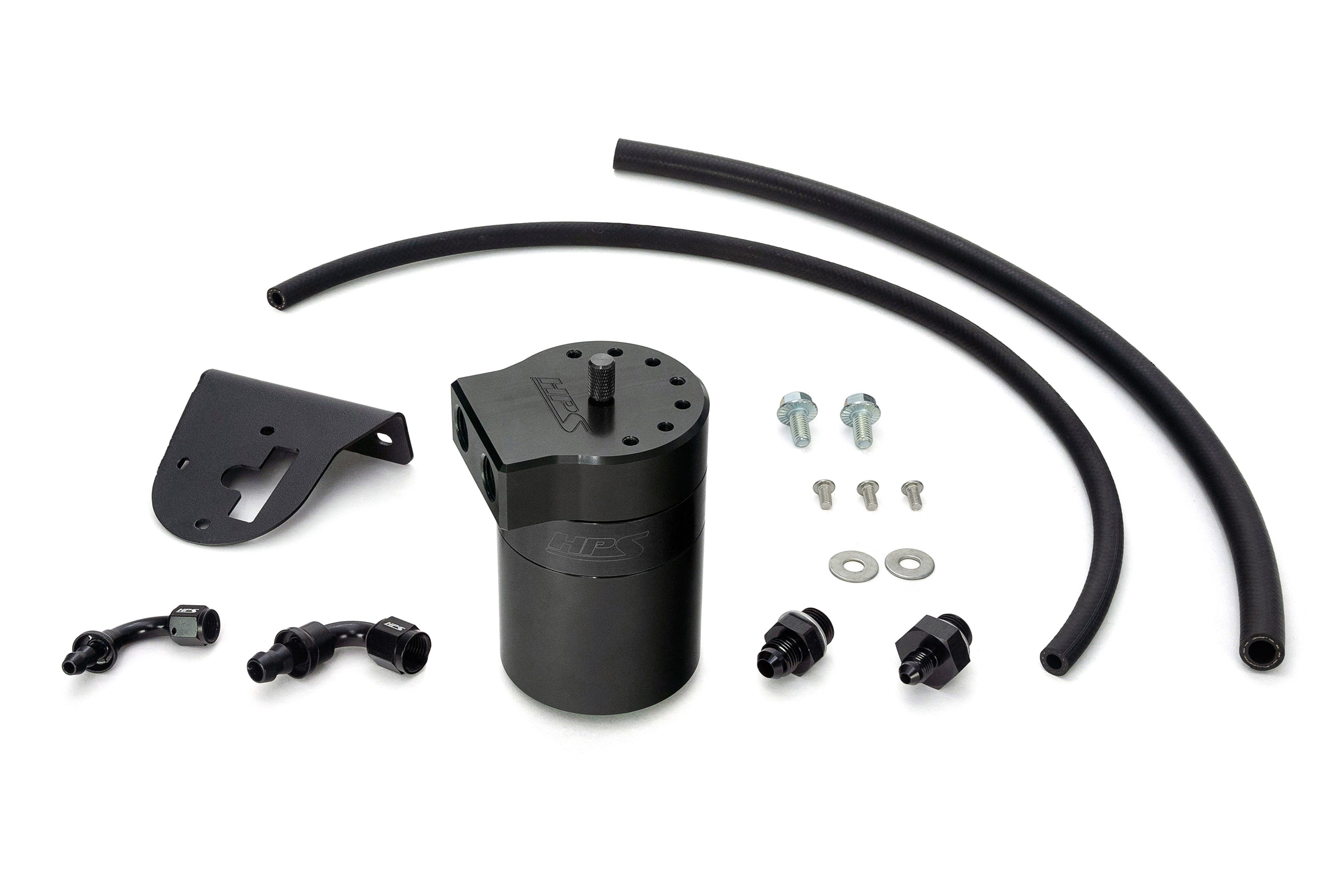 HPS Performance Oil Catch Can Kit 860-010WB, Black - 860-010WB