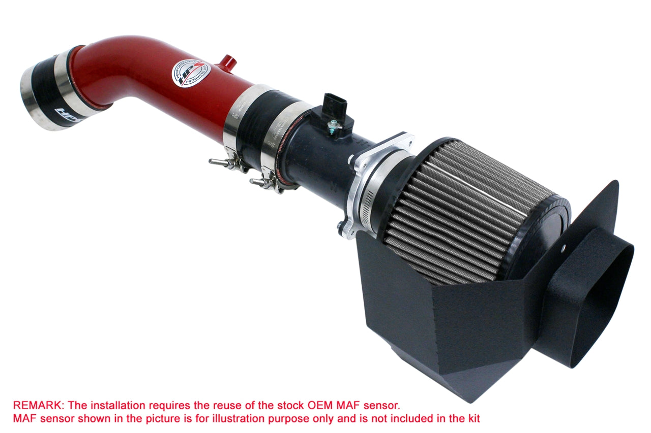 HPS Performance Air Intake Kit With Heat Shield 827-520R Red - 827-520R