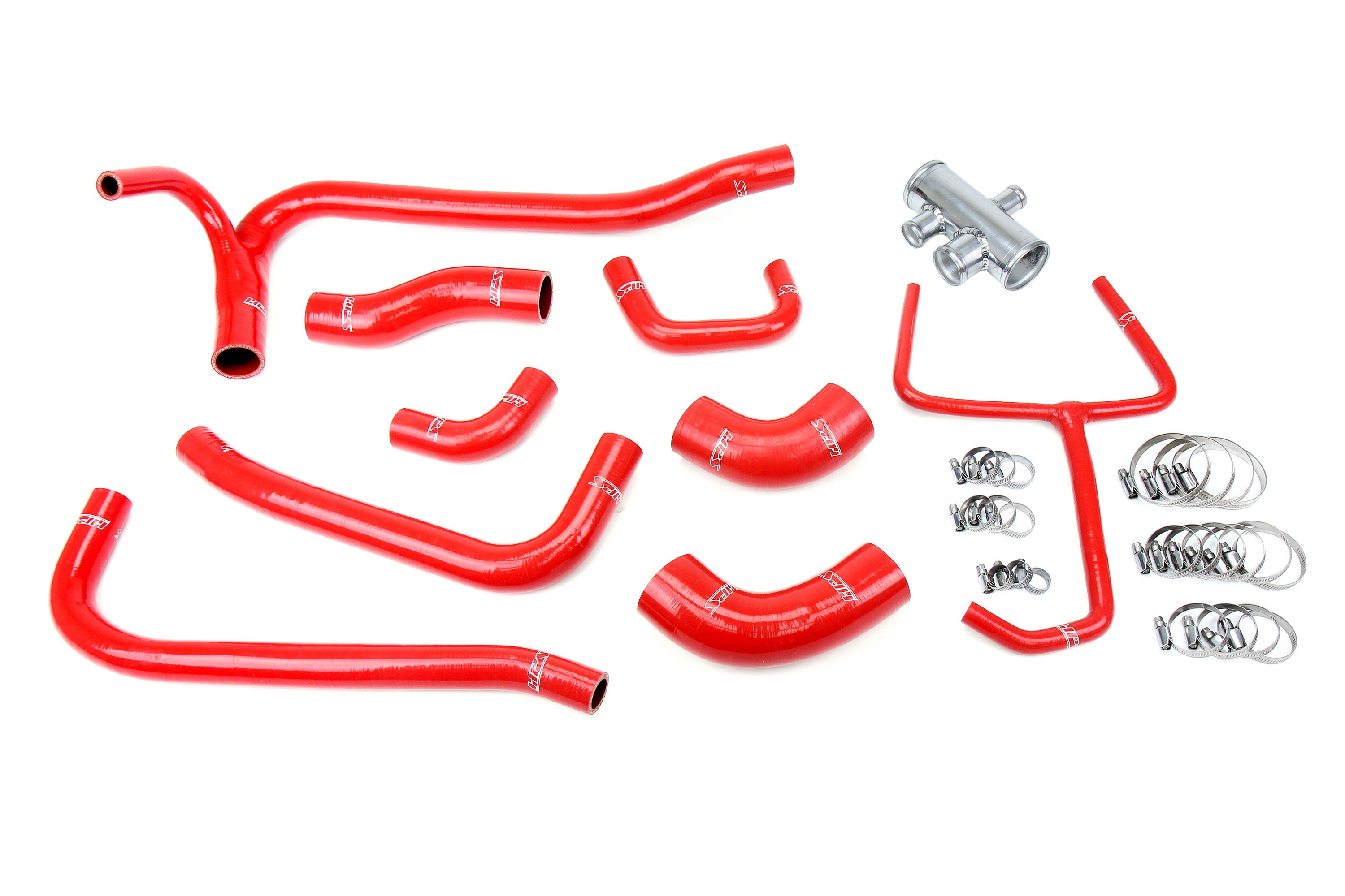 HPS Performance Hps Silicone Radiator And Expansion Tank Coolant Hose Kit 57 2069 Red Red - 57-2069-RED