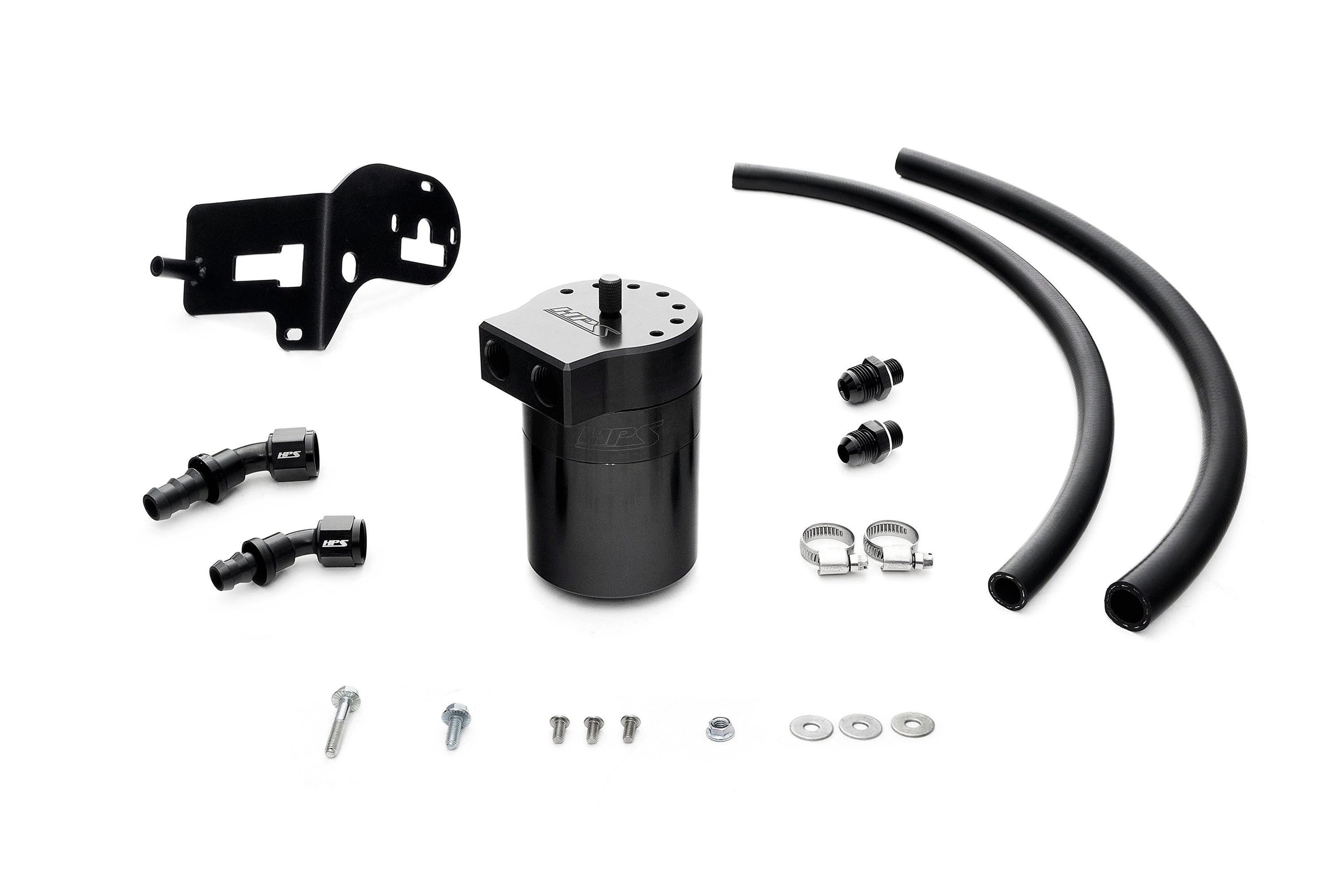 HPS Performance Oil Catch Can Kit 860-007WB, Black - 860-007WB