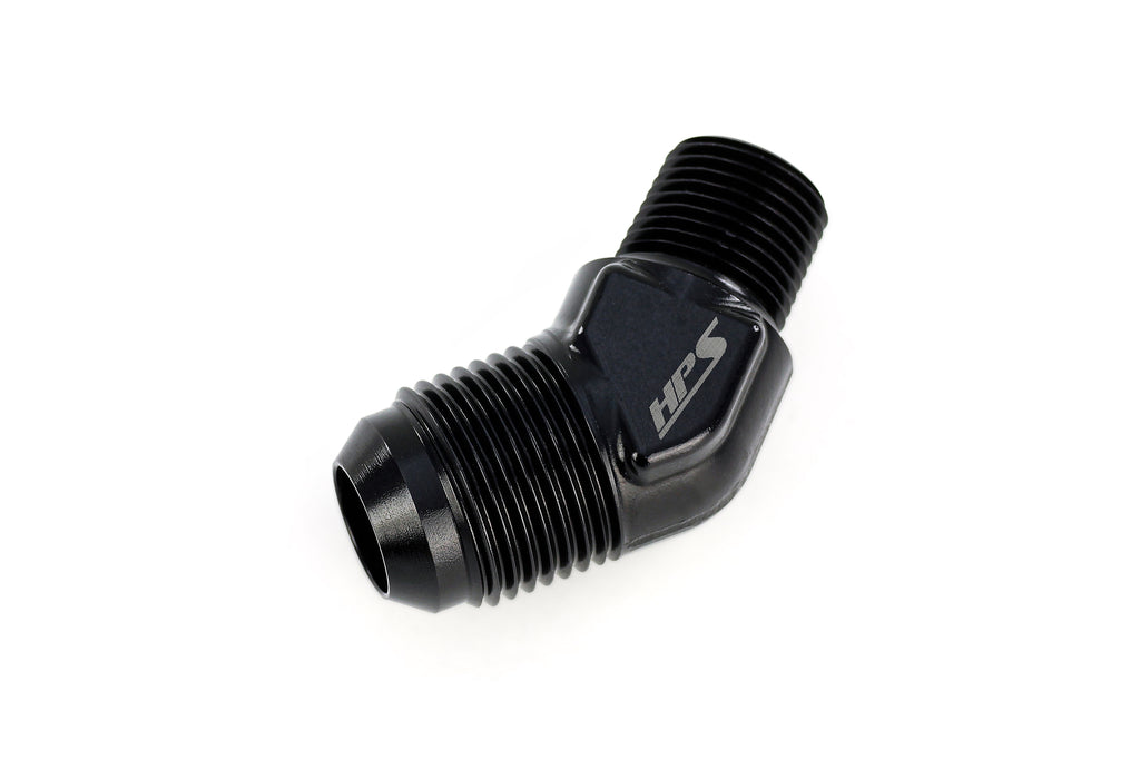 HPS Performance AN Flare -10 to 1/2 NPT 45 Degree Adapter AN82310