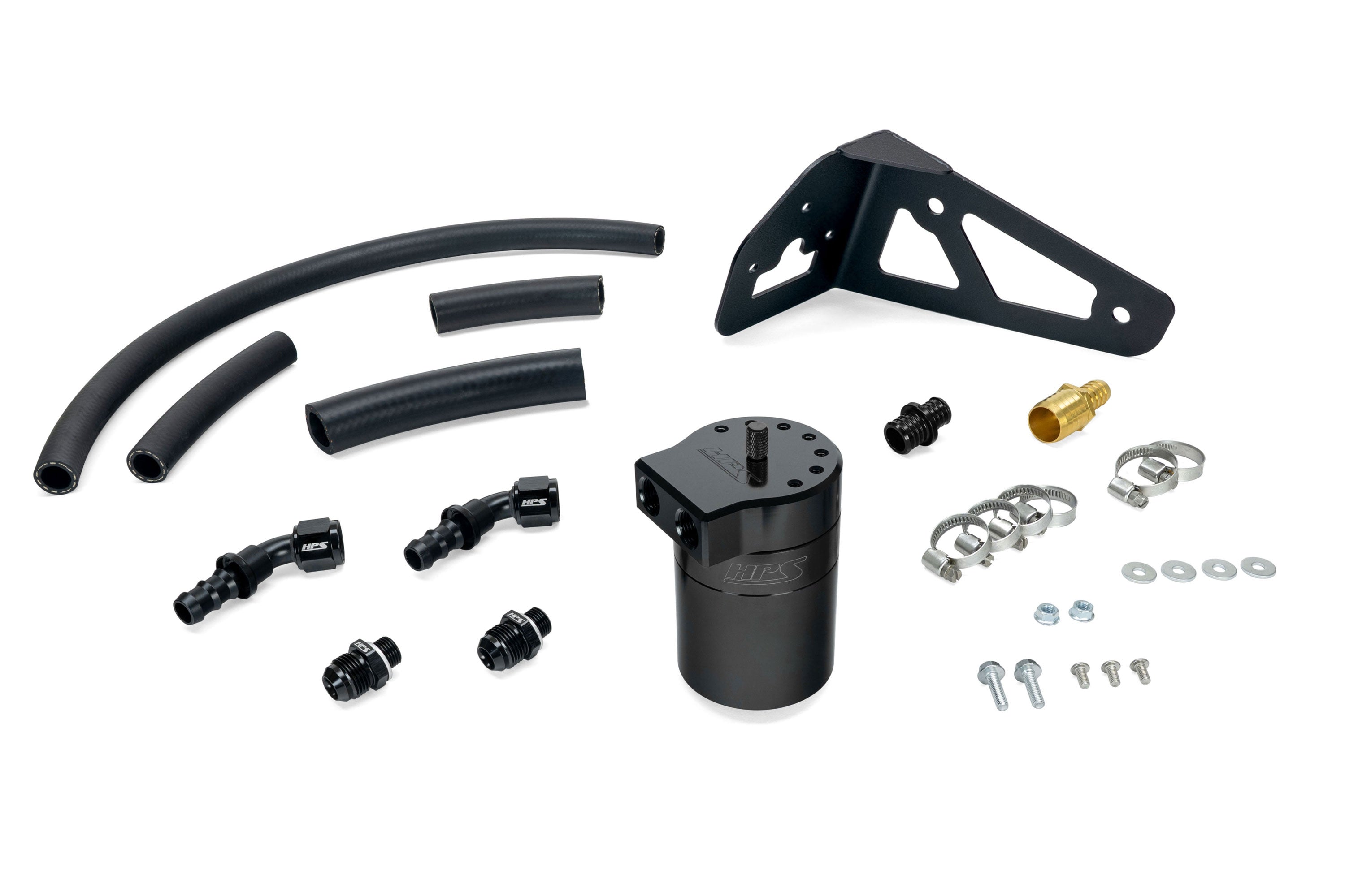 HPS Performance Oil Catch Can Kit 860-023WB, Black - 860-023WB