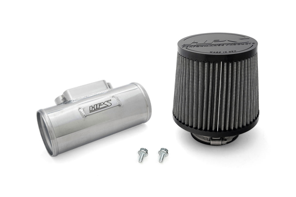 HPS Performance Hps 3" Aluminum Maf Housing Adapter Tube With 6.5" Air Filter For Toyota Lexus 2 Jz 1 Mz 1 Uz Maft 1602 Polished - MAFT-1602