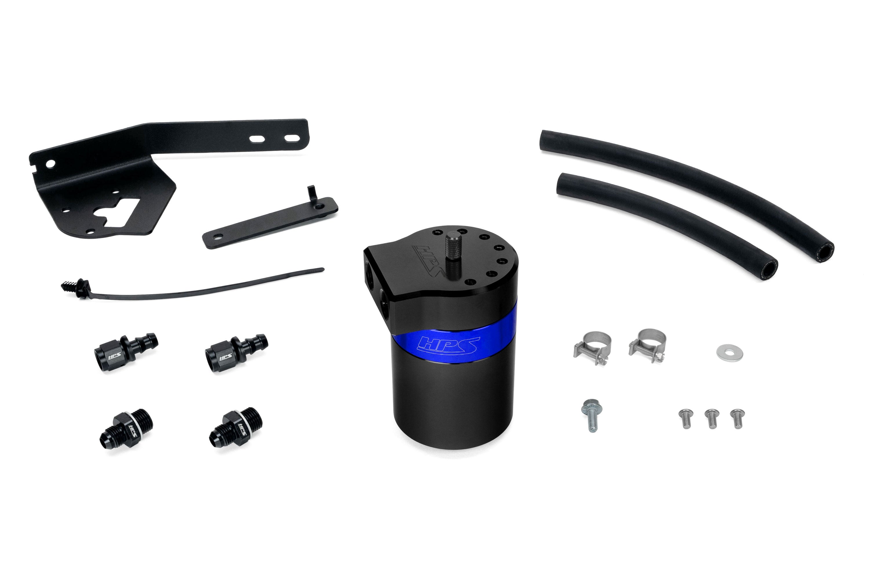 HPS Performance Oil Catch Can Kit 860-031BL Blue - 860-031BL