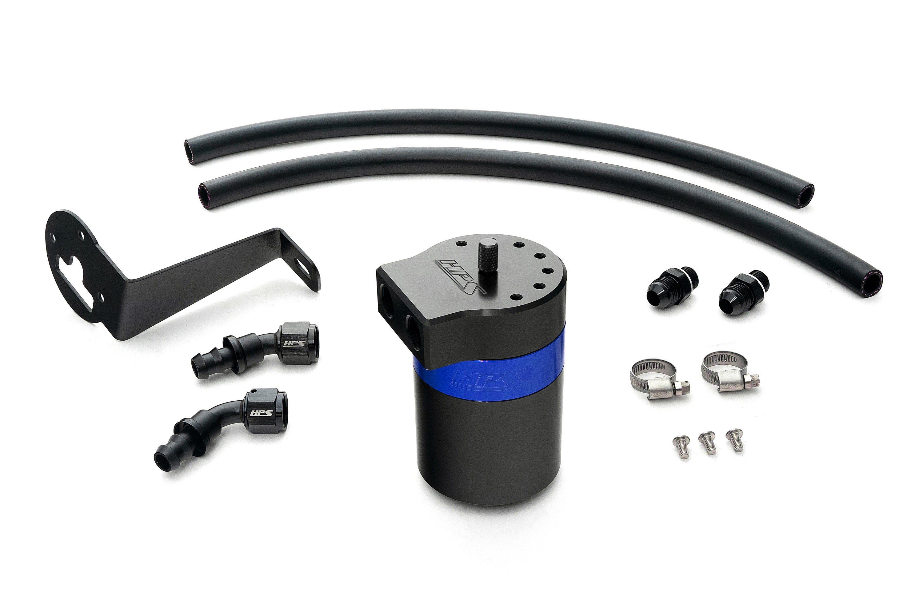 HPS Performance Oil Catch Can Kit 860-008BL, Blue - 860-008BL