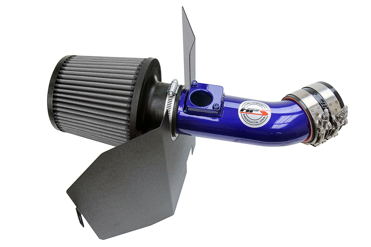 HPS Performance Air Intake Kit With Heat Shield 827-606BL Blue - 827-606BL