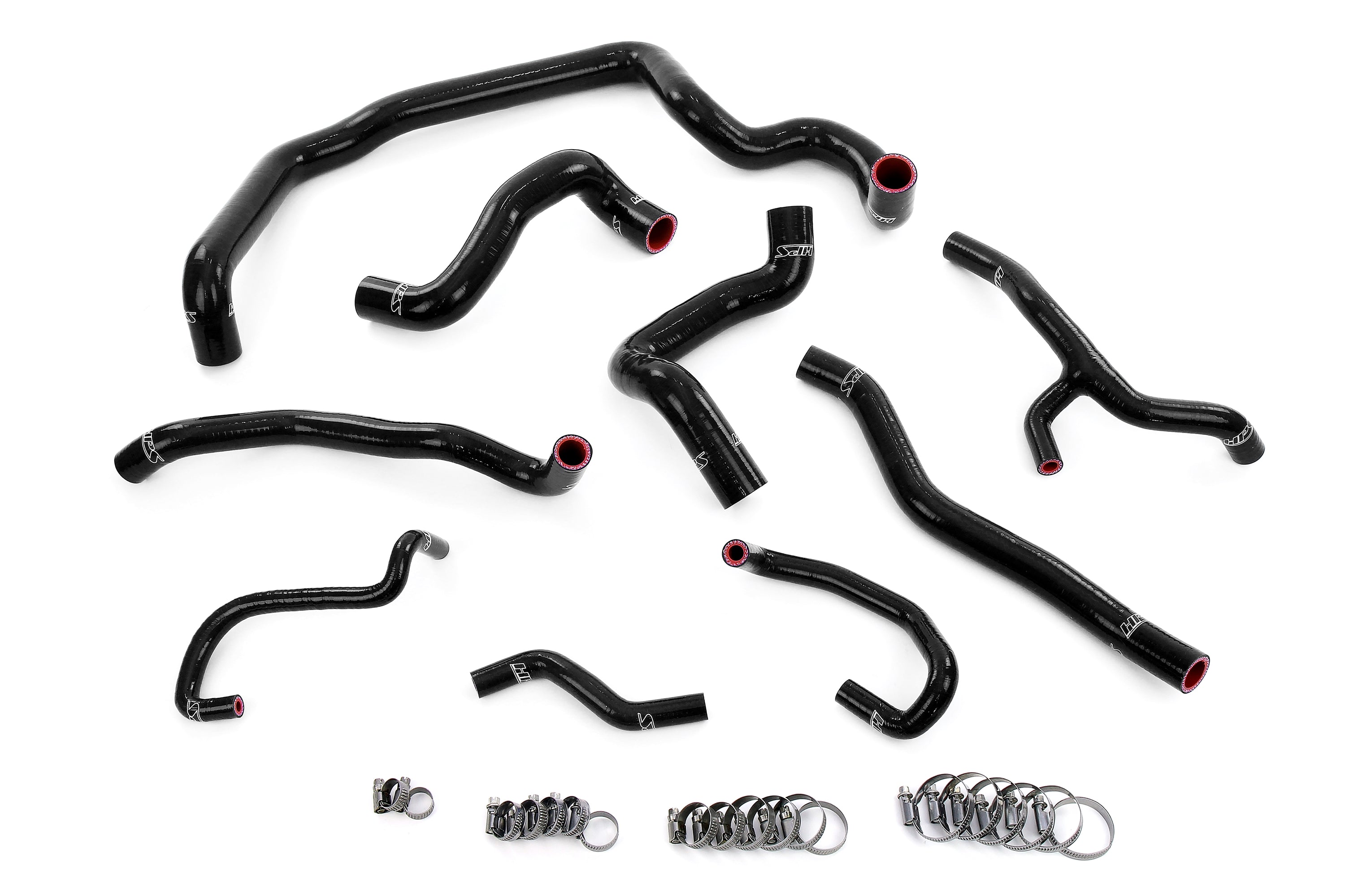 HPS Performance Hps Silicone Radiator, Heater, Water Pump, And Expansion Tank Coolant Hose Kit 57 1997 Blk Black - 57-1997-BLK