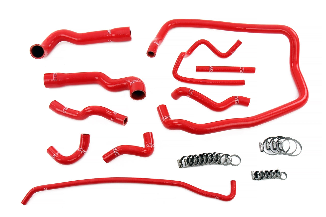 HPS Performance Hps Silicone Radiator, Heater, Throttle Body, And Expansion Tank Coolant Hose Kit 57 2088 Red Red - 57-2088-RED
