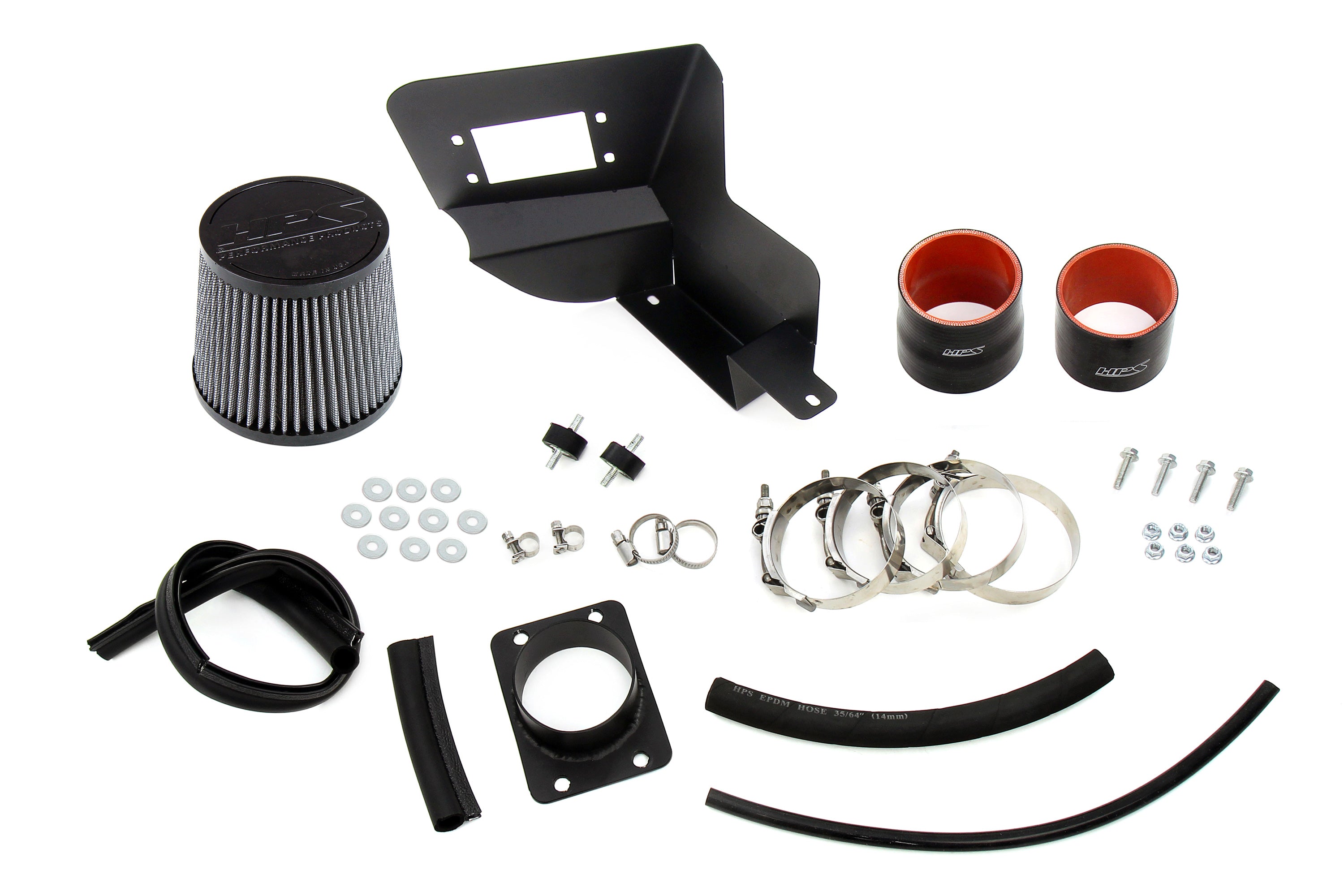 HPS Performance Air Intake Kit With Heat Shield 827-715WB Black - 827-715WB