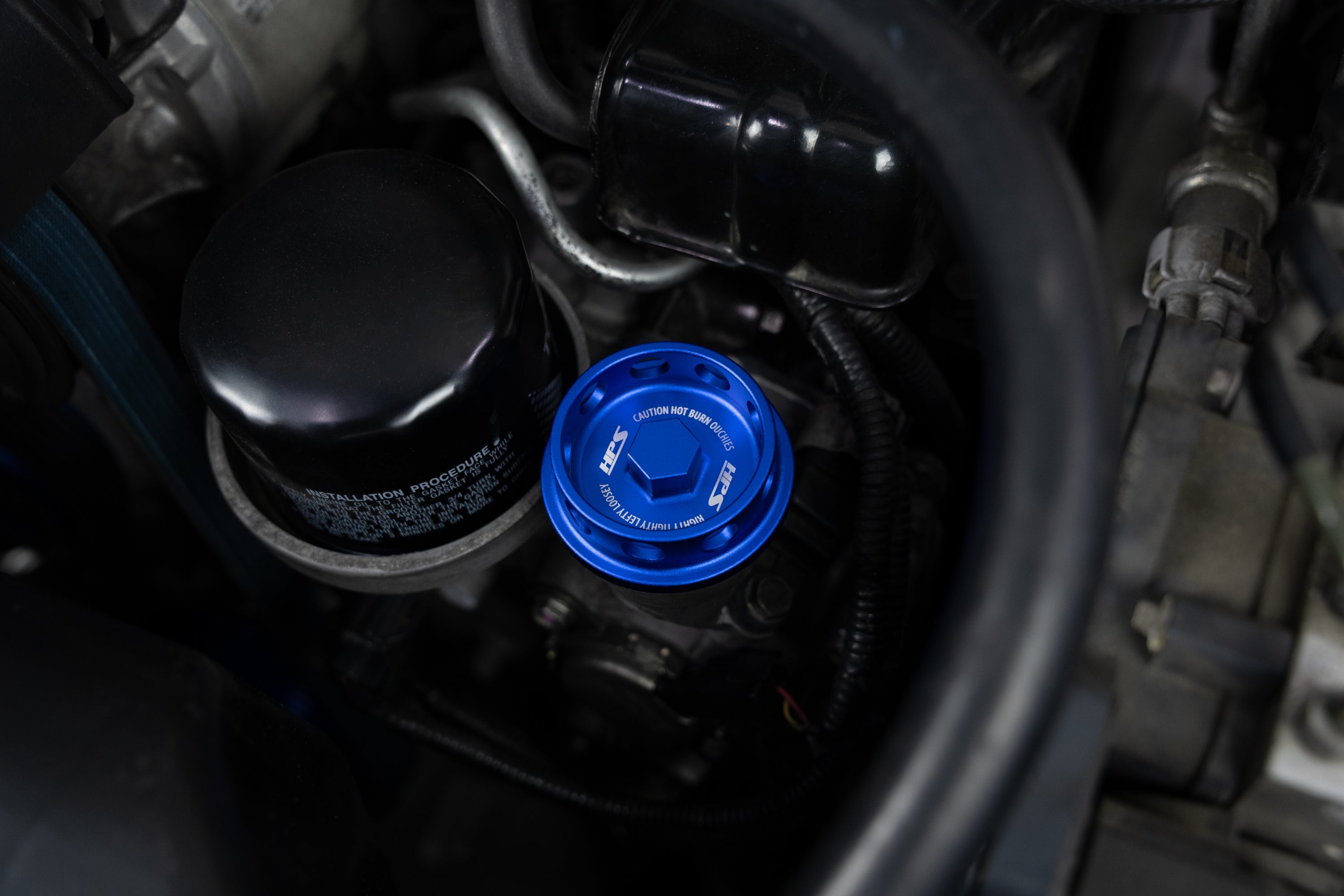 HPS Performance Anodized Billet Aluminum Engine Oil Cap 5269-106BL Blue - 5269-106BL