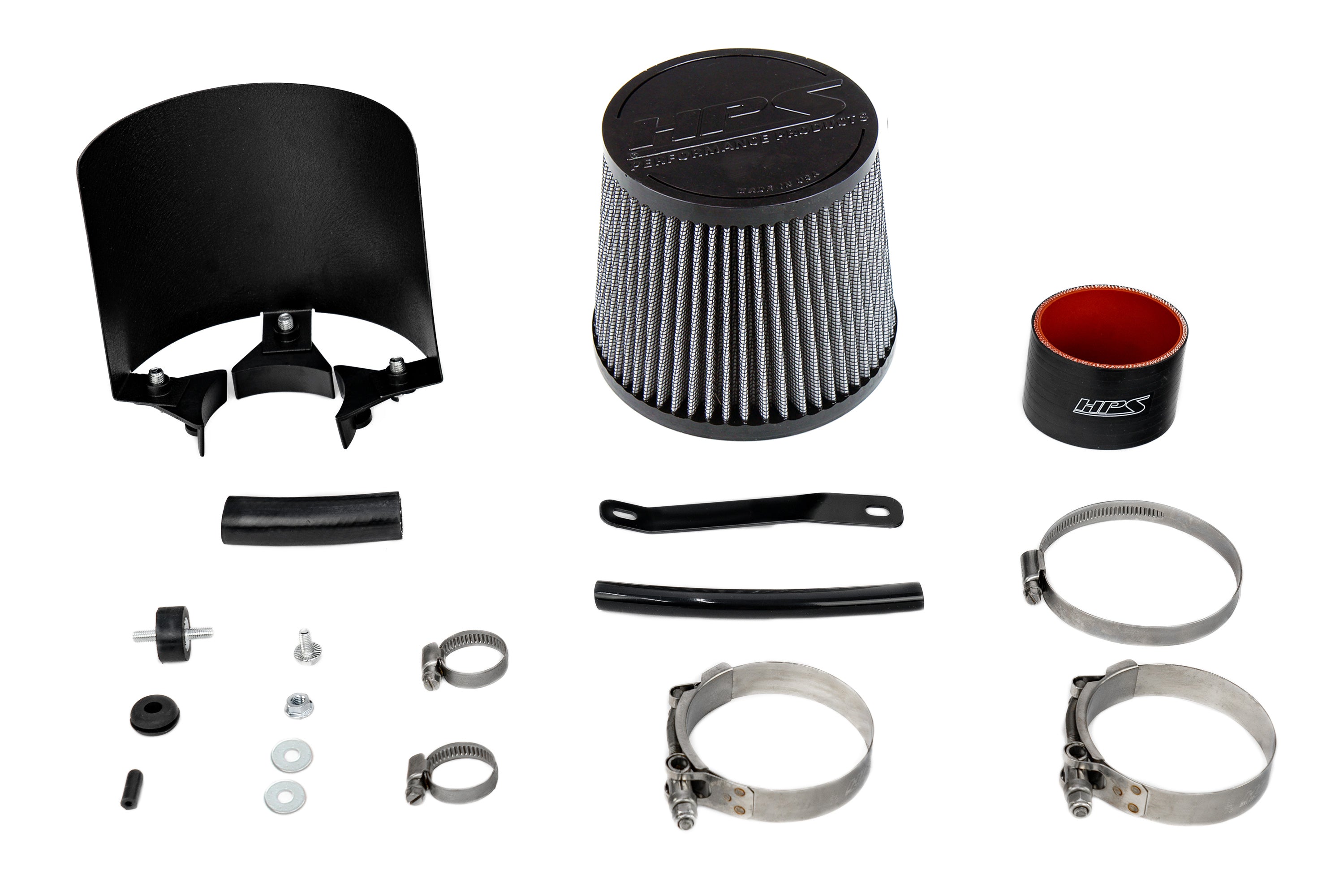HPS Performance Air Intake Kit With Heat Shield 827-724P Polished - 827-724P