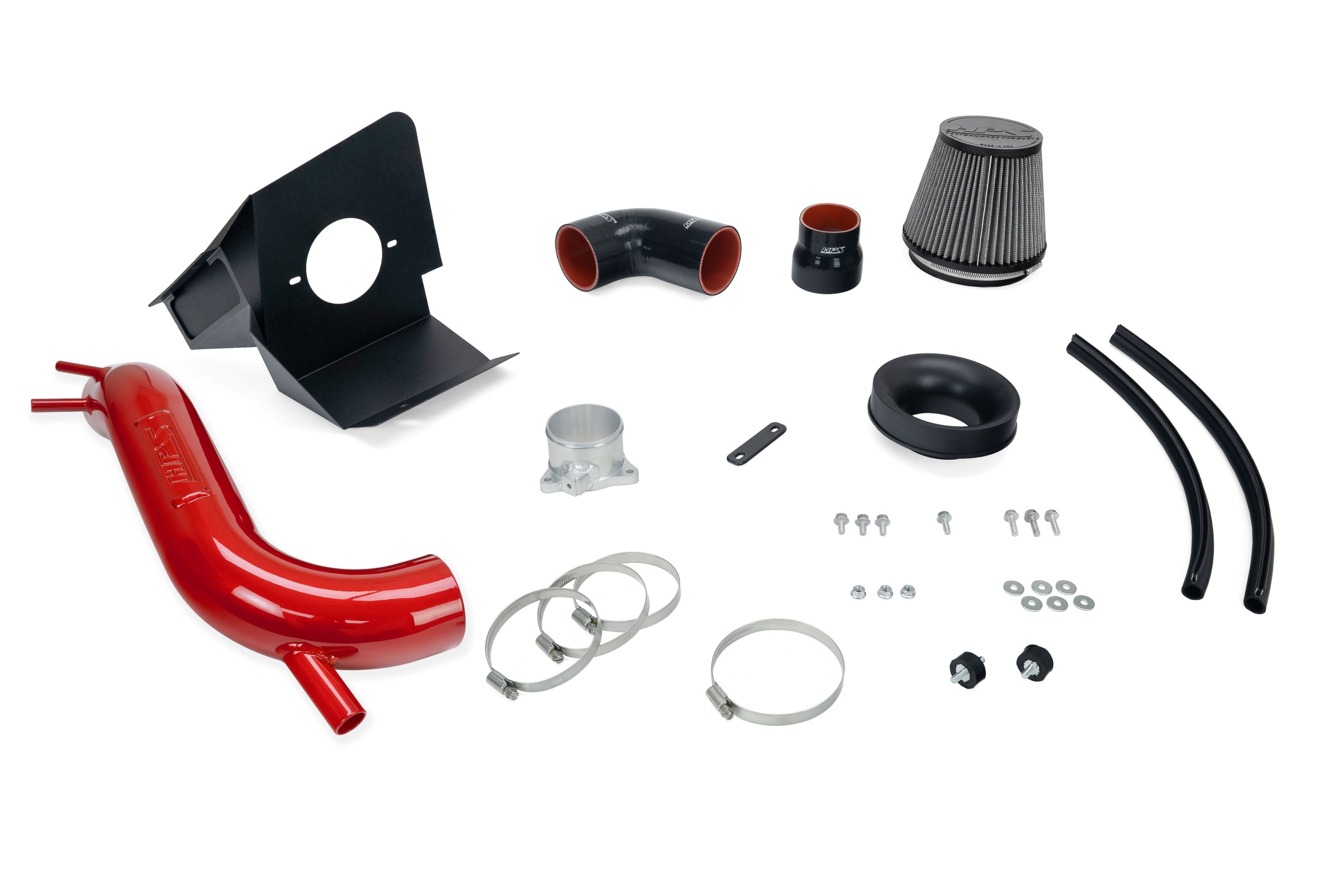 HPS Performance Air Intake Kit With Heat Shield and Turbo Inlet 827-797R Red - 827-797R
