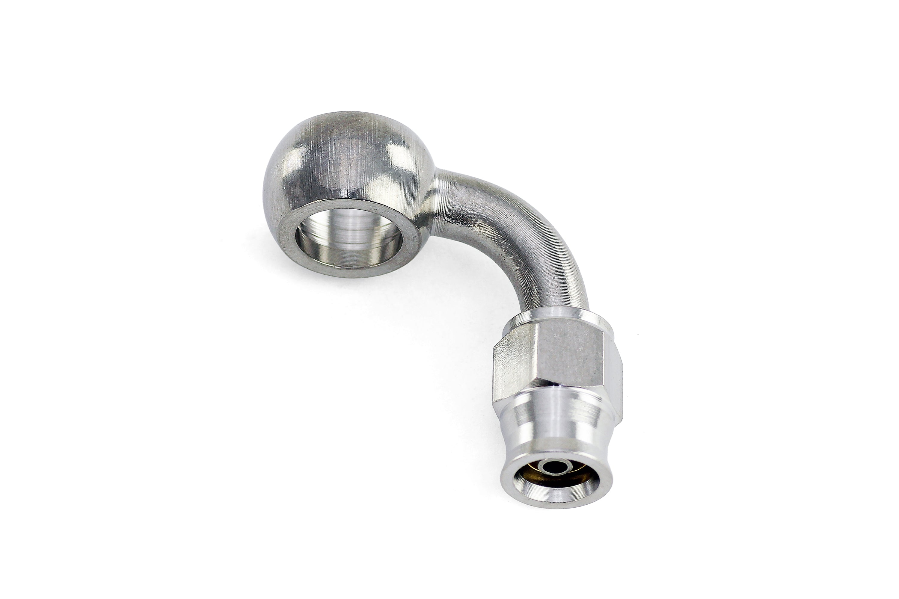 HPS Performance 350 Series AN -3 Push-On 90 Degree Banjo Hose End 350-9003SSB