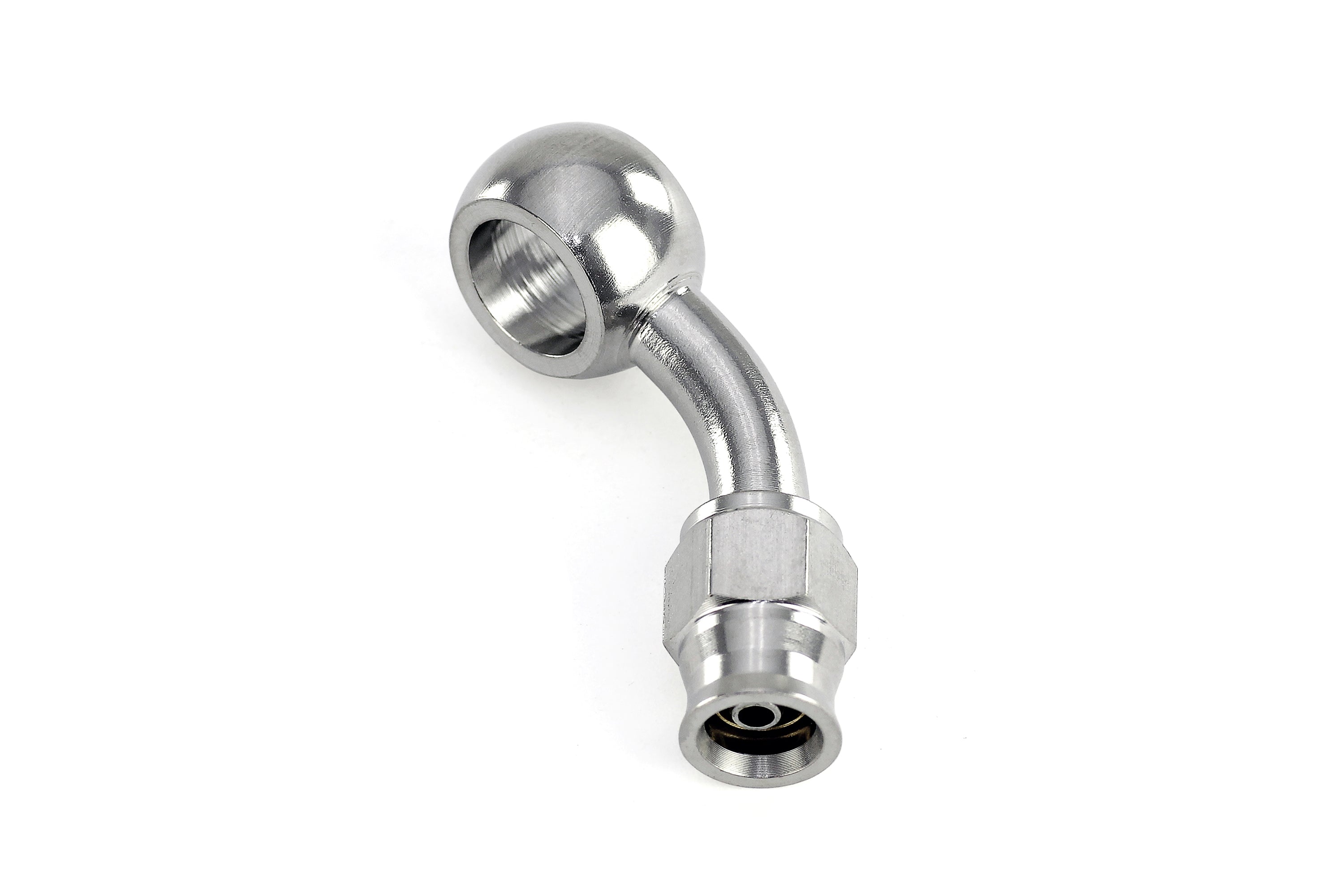 HPS Performance 350 Series AN -3 Push-On 45 Degree Banjo Hose End 350-4503SSB