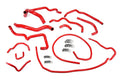 HPS Performance Hps Silicone Radiator And Heater Coolant Hose Kit 57 1512 Red Red - 57-1512-RED