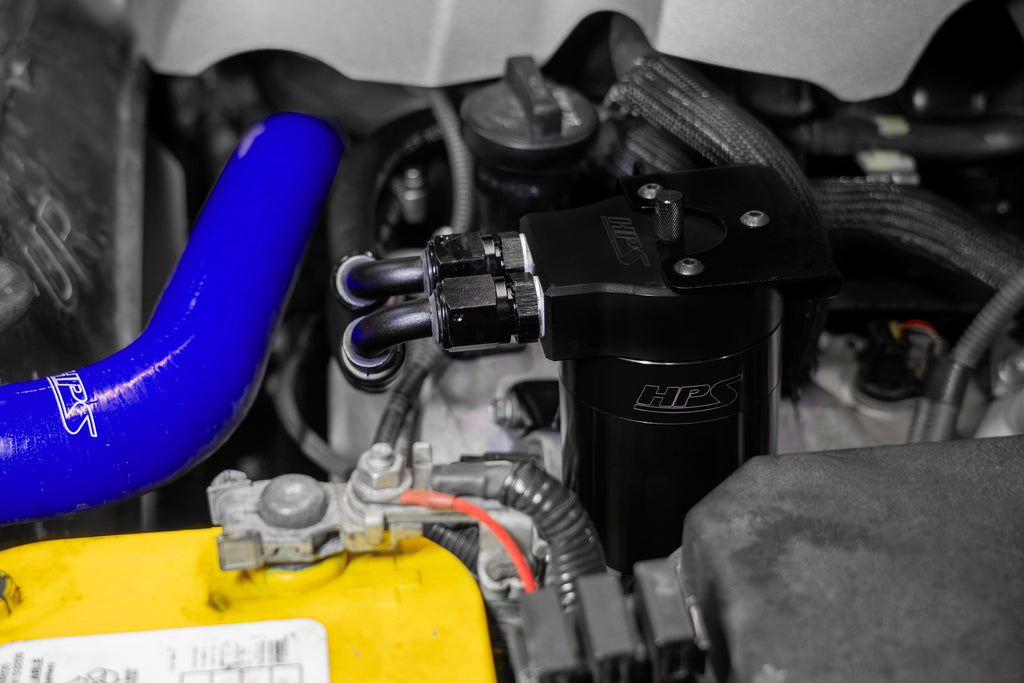 HPS Performance Oil Catch Can Kit 860-005WB, Black - 860-005WB